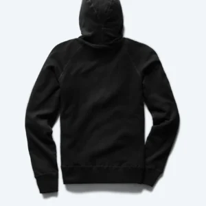 Black Lightweight Terry Slim Zip Hoodie