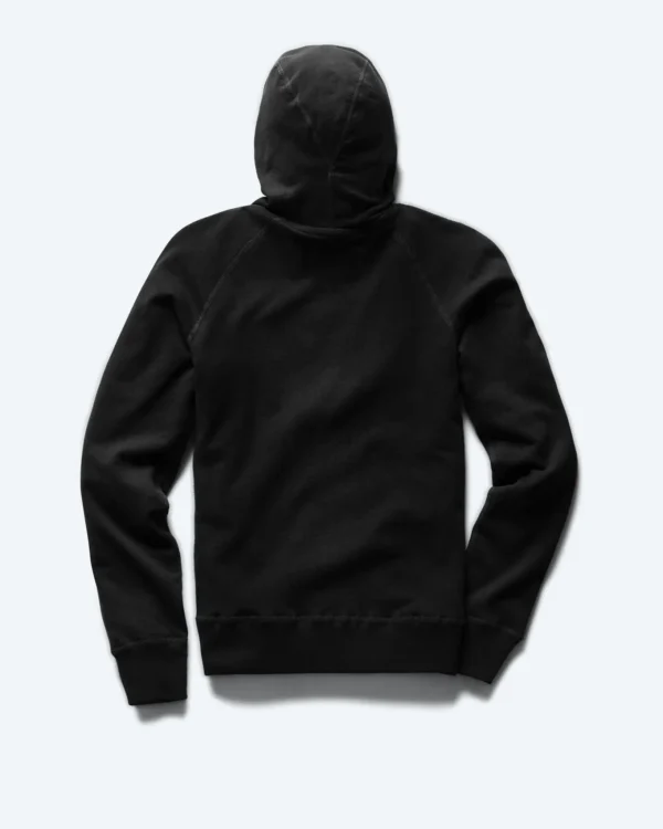 Black Lightweight Terry Slim Zip Hoodie