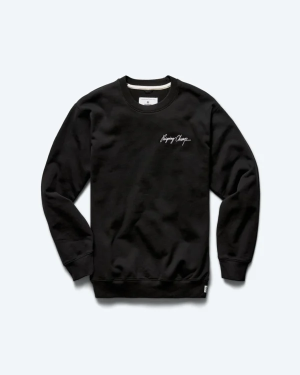 Black Midweight Terry Autograph Crewneck