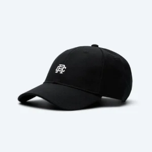 Black Monogram 6-Panel Cap