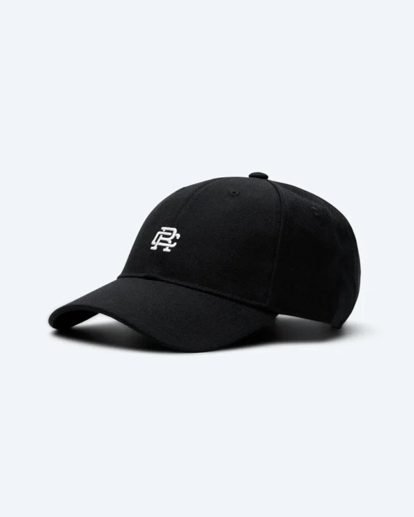 Black Monogram 6-Panel Cap