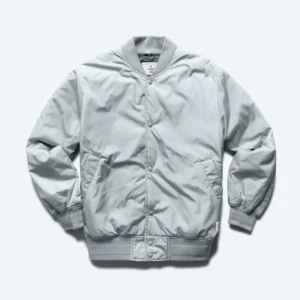 Econyl Satin Nylon Stadium Light Grey Jacket