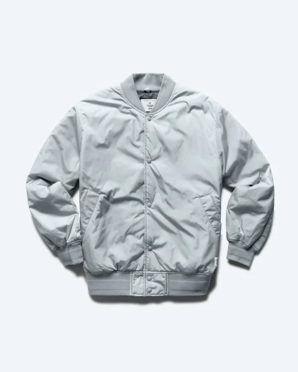 Econyl Satin Nylon Stadium Light Grey Jacket