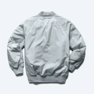 Econyl Satin Nylon Stadium Light Grey Jacket