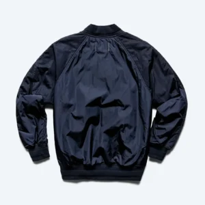 Econyl Satin Nylon Stadium Navy Jacket