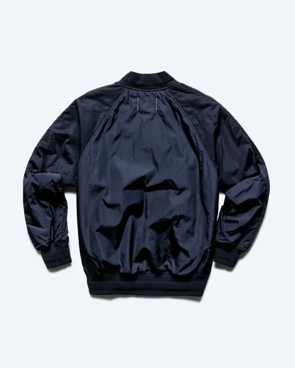 Econyl Satin Nylon Stadium Navy Jacket