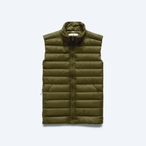 Lightweight Taffeta Warm Up Olive Vest