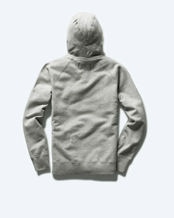 Lightweight Terry Slim Zip Vintage Heather Grey Hoodie