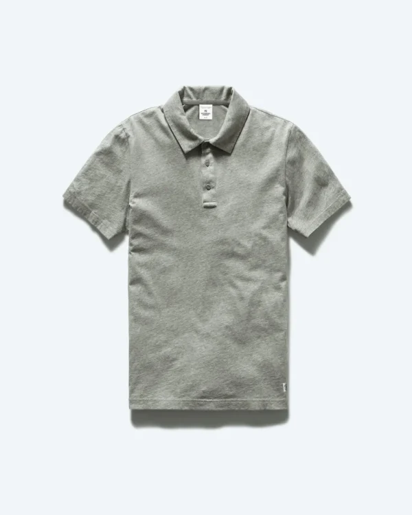 Lightweight Vintage Heather Grey Jersey Polo