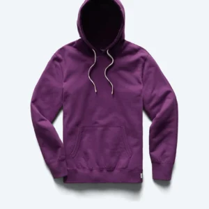 Midweight Terry Slim Aubergine Hoodie