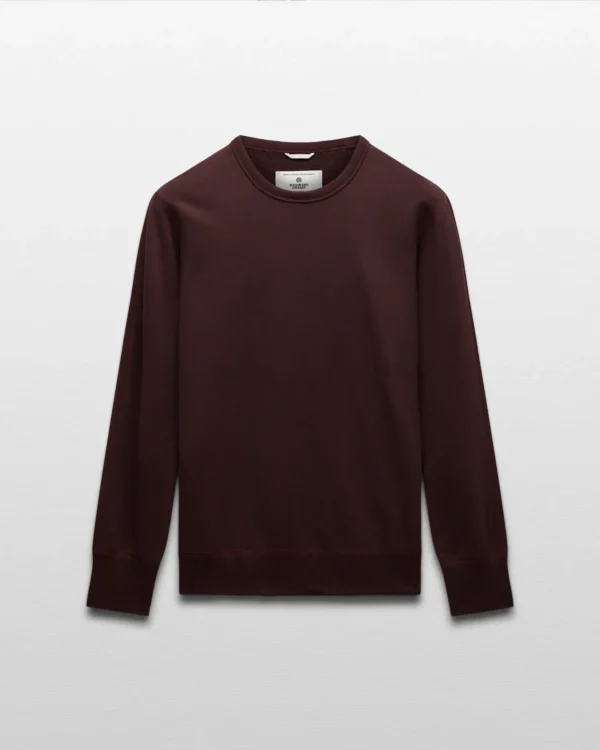 Midweight Terry Slim Oxblood Crewneck