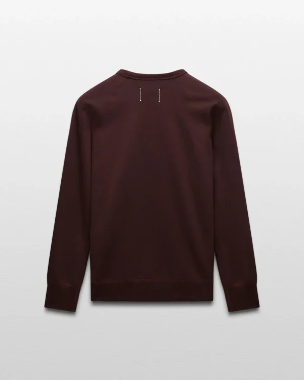 Midweight Terry Slim Oxblood Crewneck