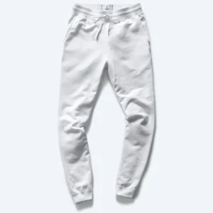 White Lightweight Terry Slim Sweatpant