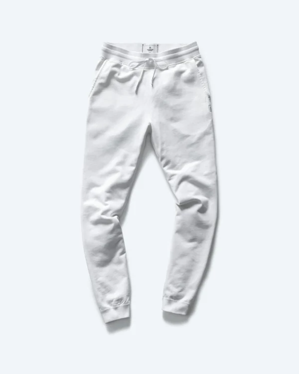 White Lightweight Terry Slim Sweatpant