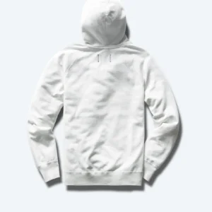 White Lightweight Terry Slim Zip Hoodie