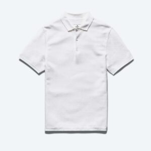 White Supima Pique Ace Polo